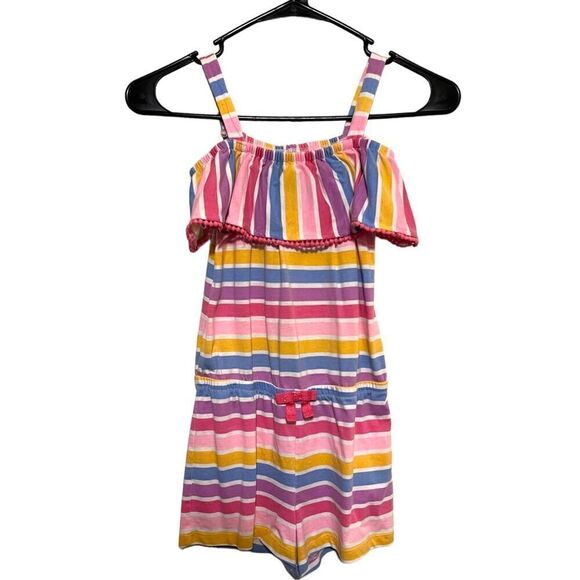 Tommy Bahama Striped Off the Shoulder Romper Girls 7/8 - Picture 1 of 6